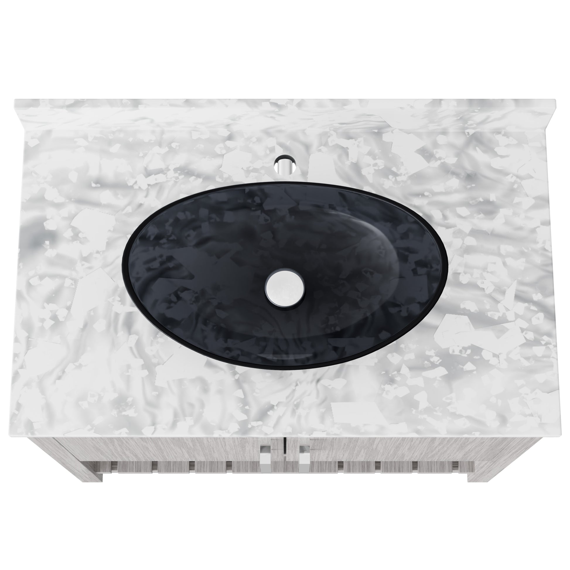 36-inch Novatto bath vanity with Carrara white marble countertop and integrated sink, modern bathroom accessory.