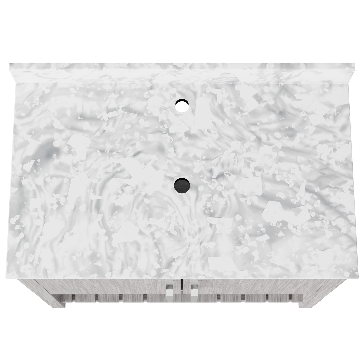 Novatto 36-inch vanity with Carrara white marble countertop, modern bathroom accessory with sleek design and solid build.
