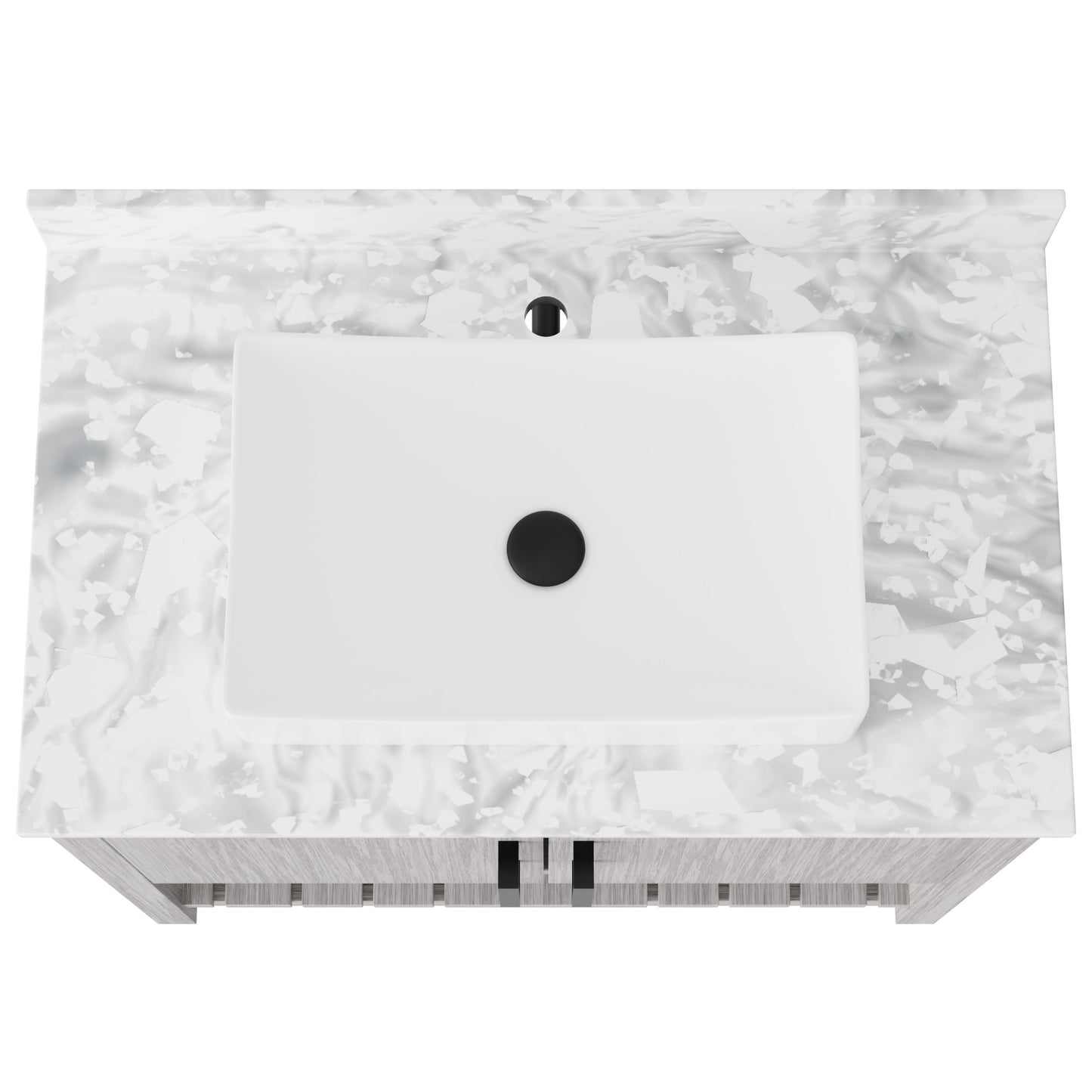 36-inch Novatto bathroom vanity with Carrara white marble countertop and integrated sink, showcasing modern design and craftsmanship.
