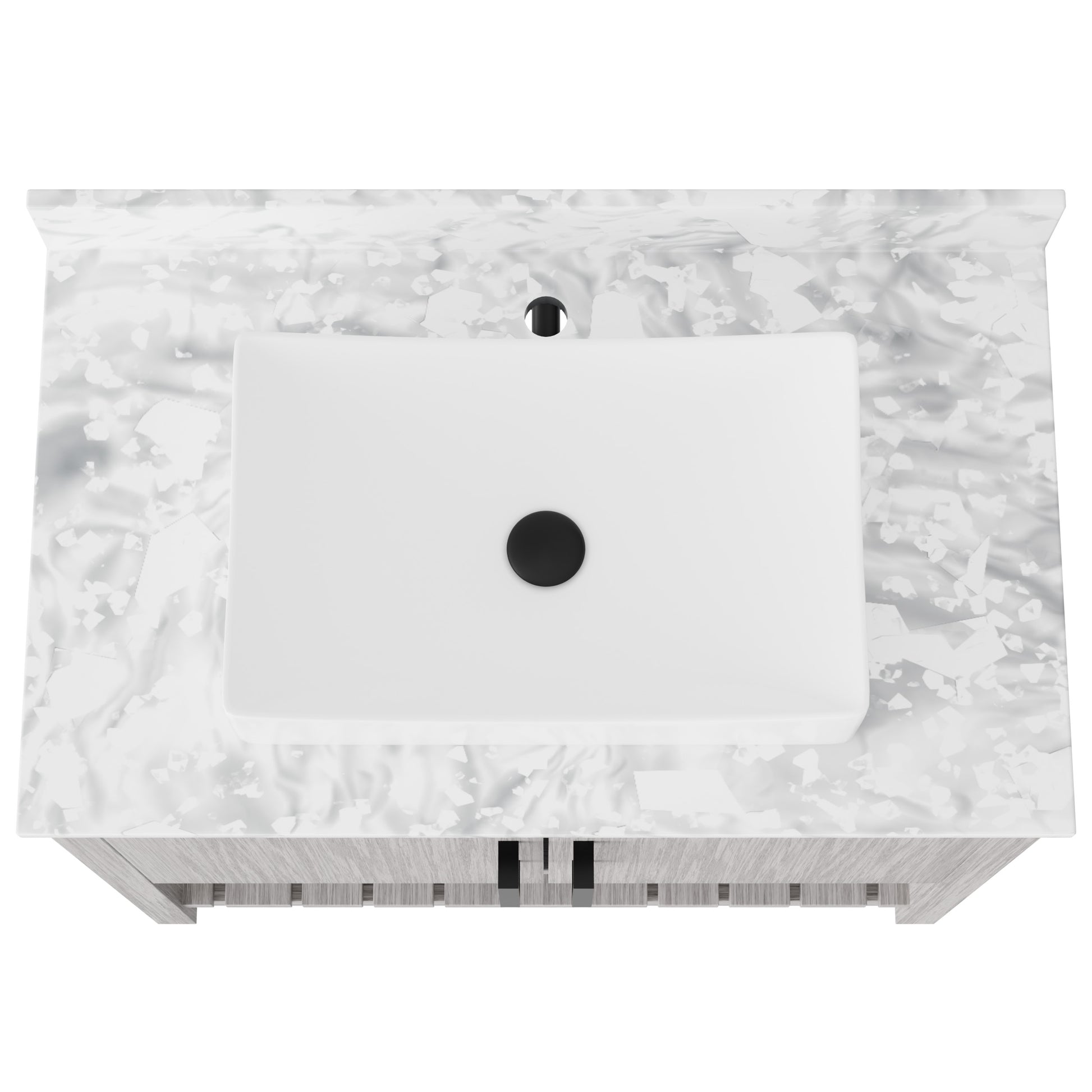 36-inch Novatto bathroom vanity with Carrara white marble countertop and integrated sink, showcasing modern design and craftsmanship.