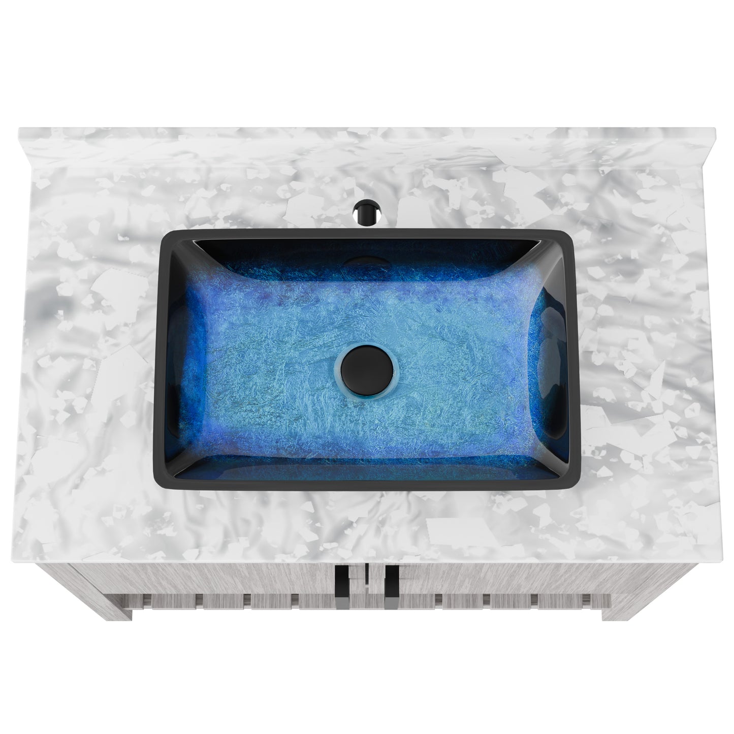 Novatto 36-inch bath vanity with Carrara white marble counter and integrated sink, modern bathroom accessory.