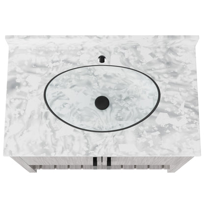 Novatto 36-inch bath vanity with Carrara white marble countertop and sink, modern bathroom accessory with sleek design.