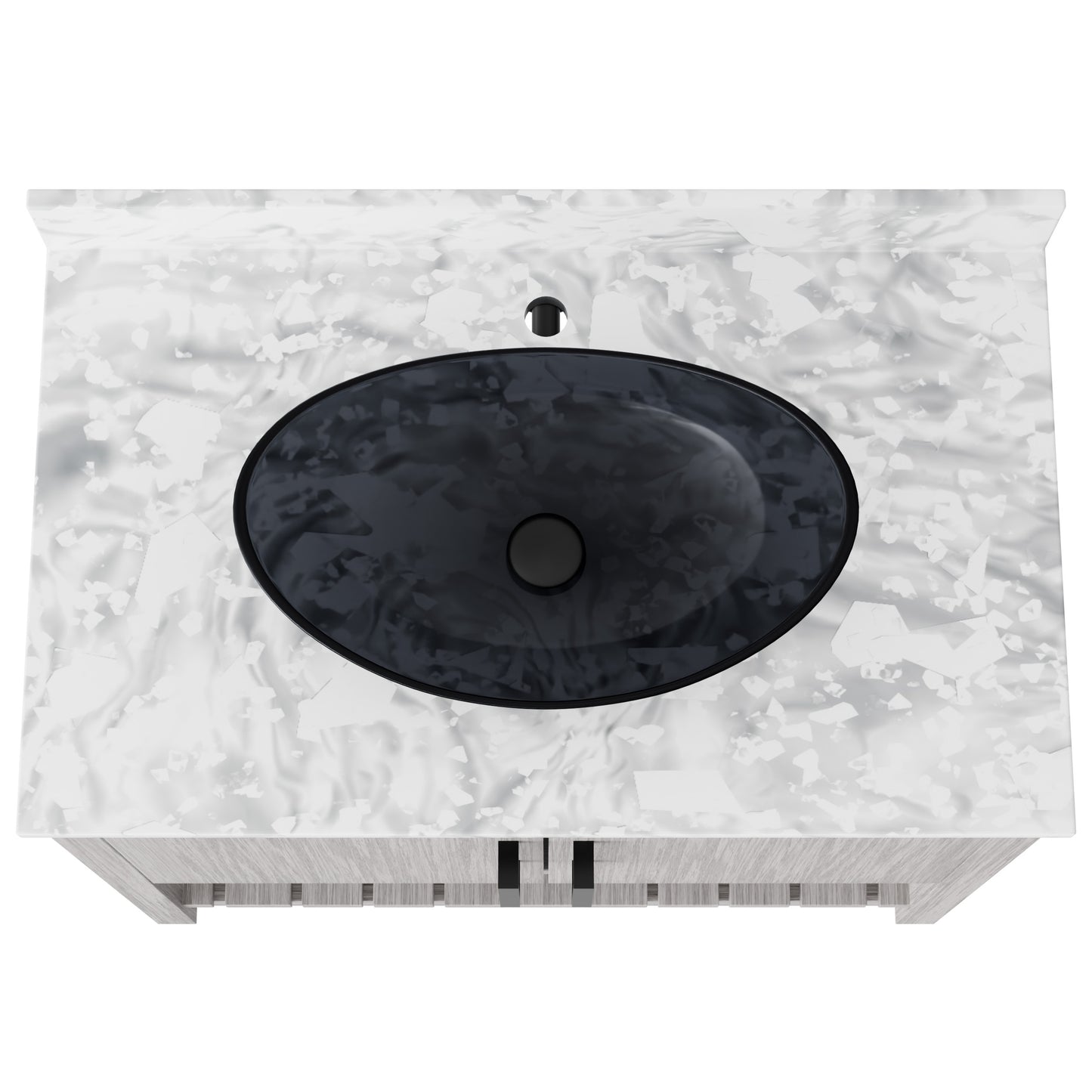 36-inch Novatto bath vanity with Carrara white marble countertop and integrated sink, modern bathroom accessory.
