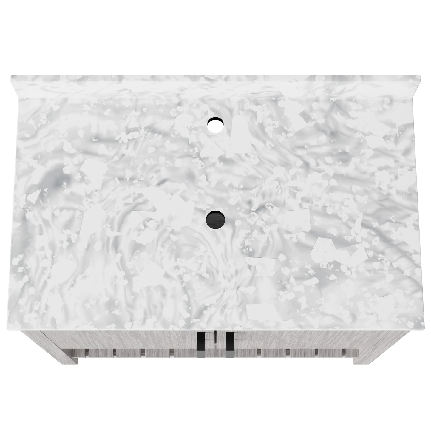 36-inch Novatto vanity with Carrara white marble countertop, showcasing sleek sink and modern bathroom accessory design.