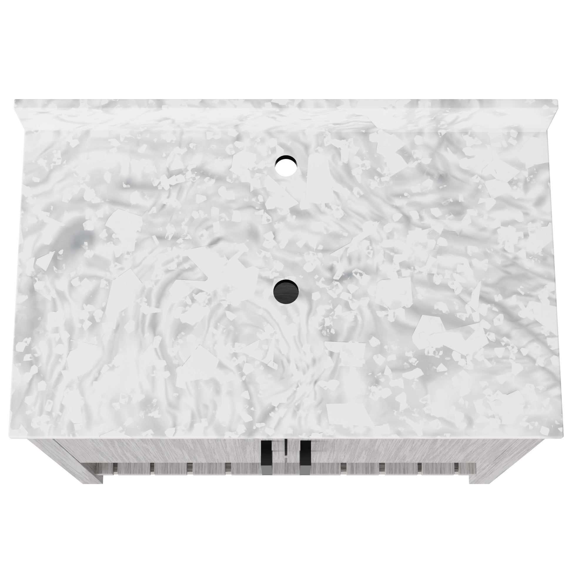 36-inch Novatto vanity with Carrara white marble countertop, showcasing sleek sink and modern bathroom accessory design.