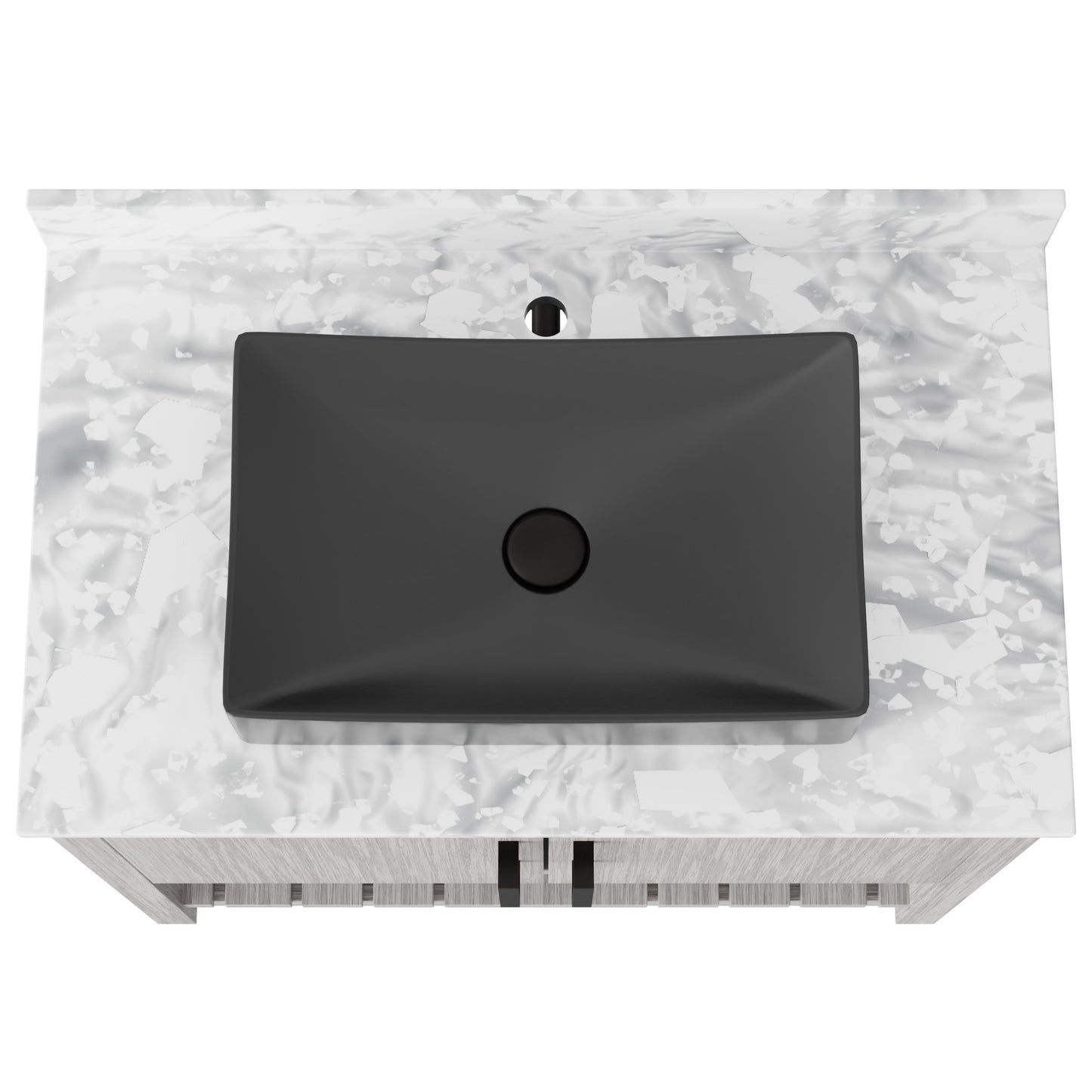 36-inch Novatto bath vanity with Carrara white marble counter and sink, featuring a modern design and sleek finish.