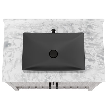 36-inch Novatto bath vanity with Carrara white marble counter and sink, featuring a modern design and sleek finish.