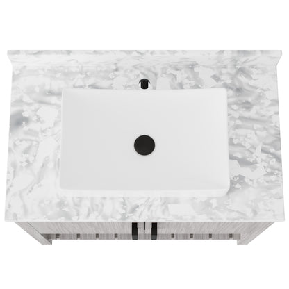 36-inch Novatto bath vanity with Carrara white marble counter and integrated sink, showcasing elegant bathroom accessory design