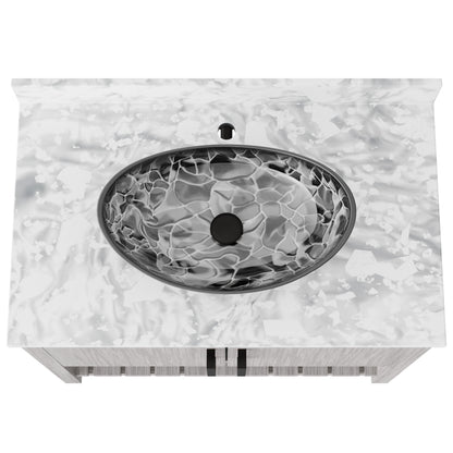 36-inch Novatto bath vanity with Carrara white marble counter and integrated sink, showcasing elegant bathroom accessory design.