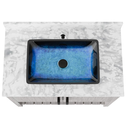 36-inch Novatto bath vanity with Carrara white marble countertop and integrated sink, showcasing elegant bathroom accessory design.