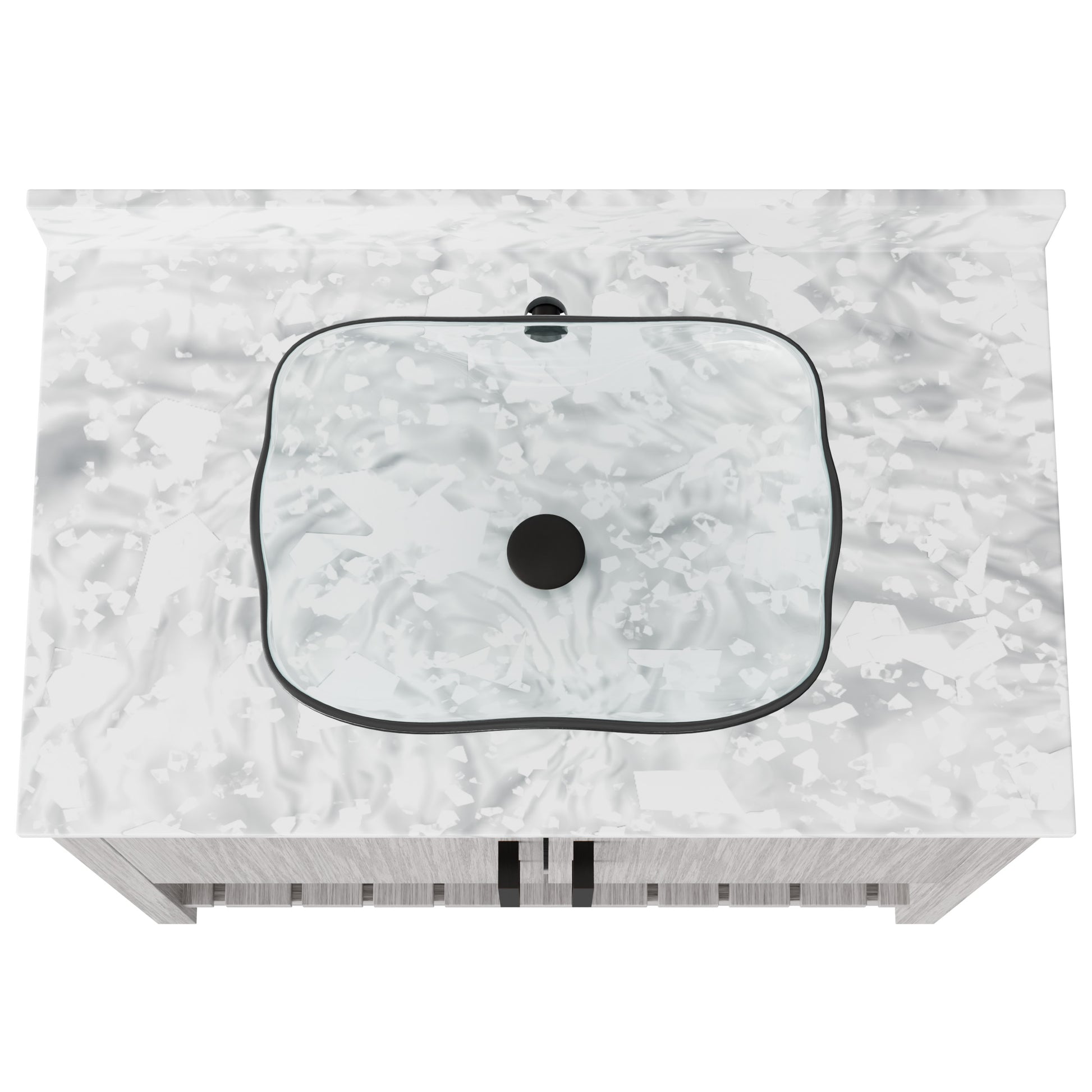 Novatto 36-inch bath vanity with Carrara white marble counter and sink, featuring modern cabinetry and sleek design.