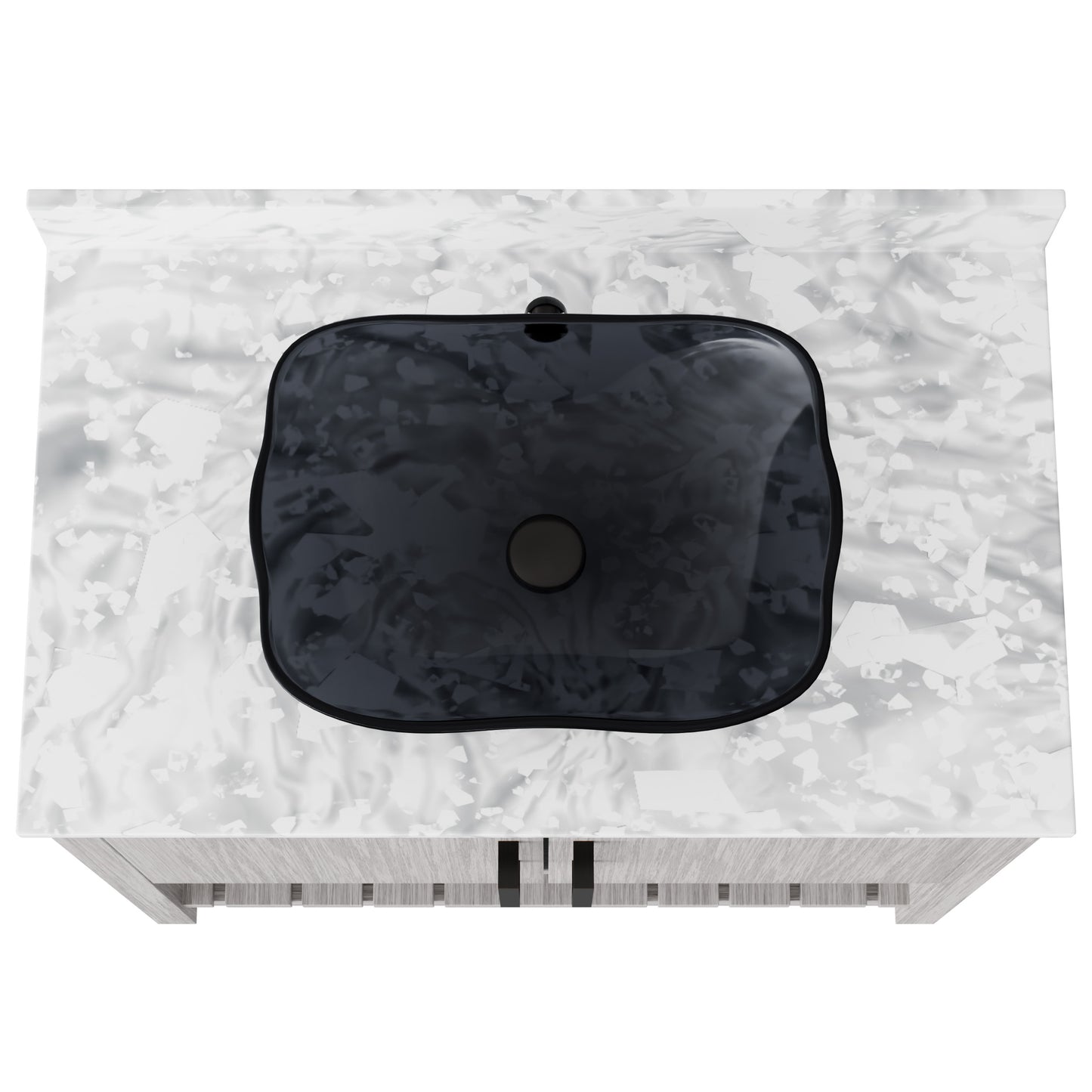 Novatto 36-inch bathroom vanity with Carrara white marble countertop and sink, showcasing sleek design and elegant natural stone.