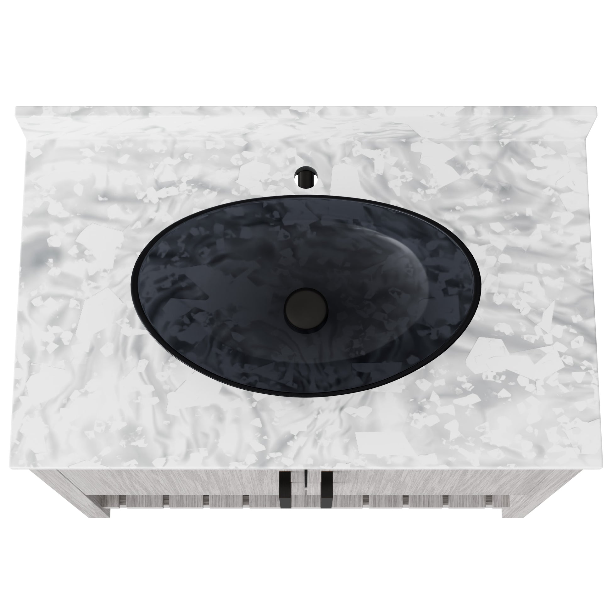 36-inch Novatto bath vanity with Carrara white marble countertop and integrated sink, featuring modern hardware.