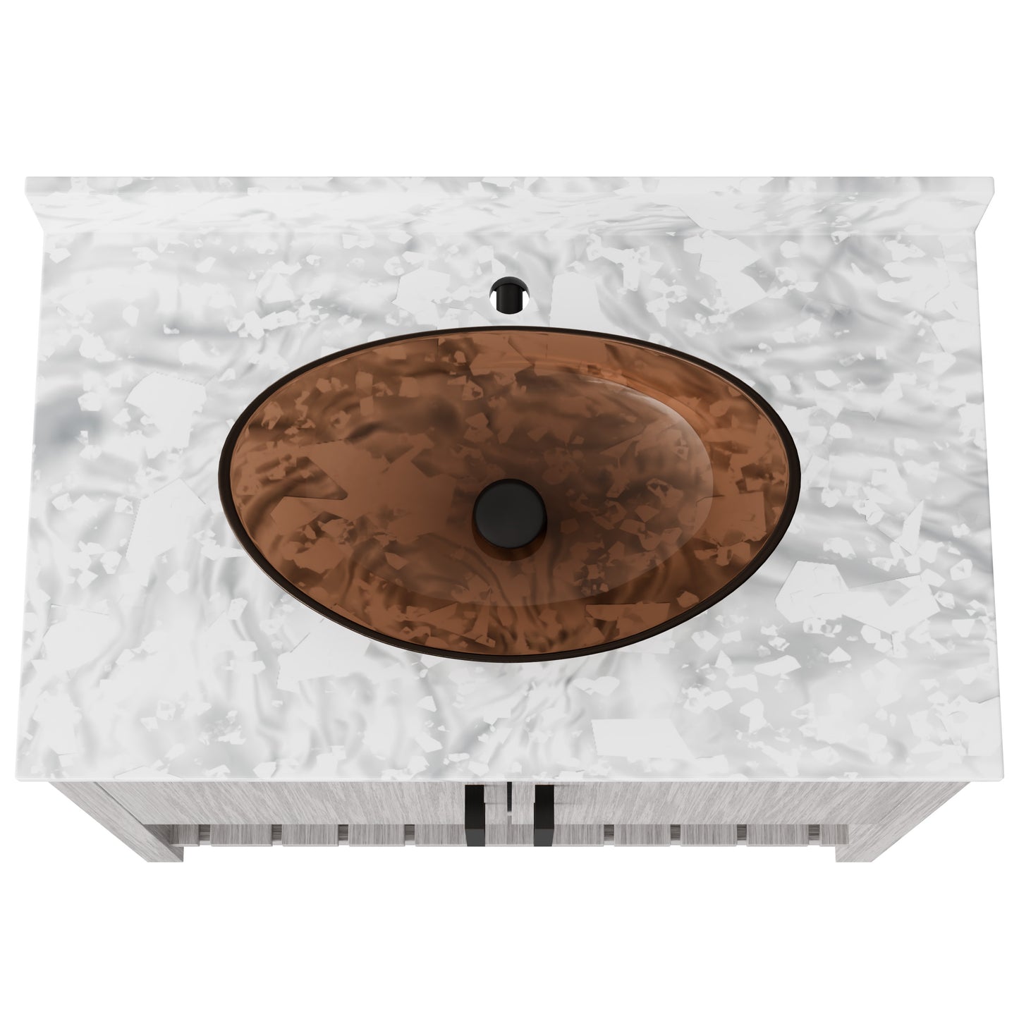 Novatto 36-inch bath vanity with Carrara white marble countertop and sink, showcasing elegant bathroom accessory design.