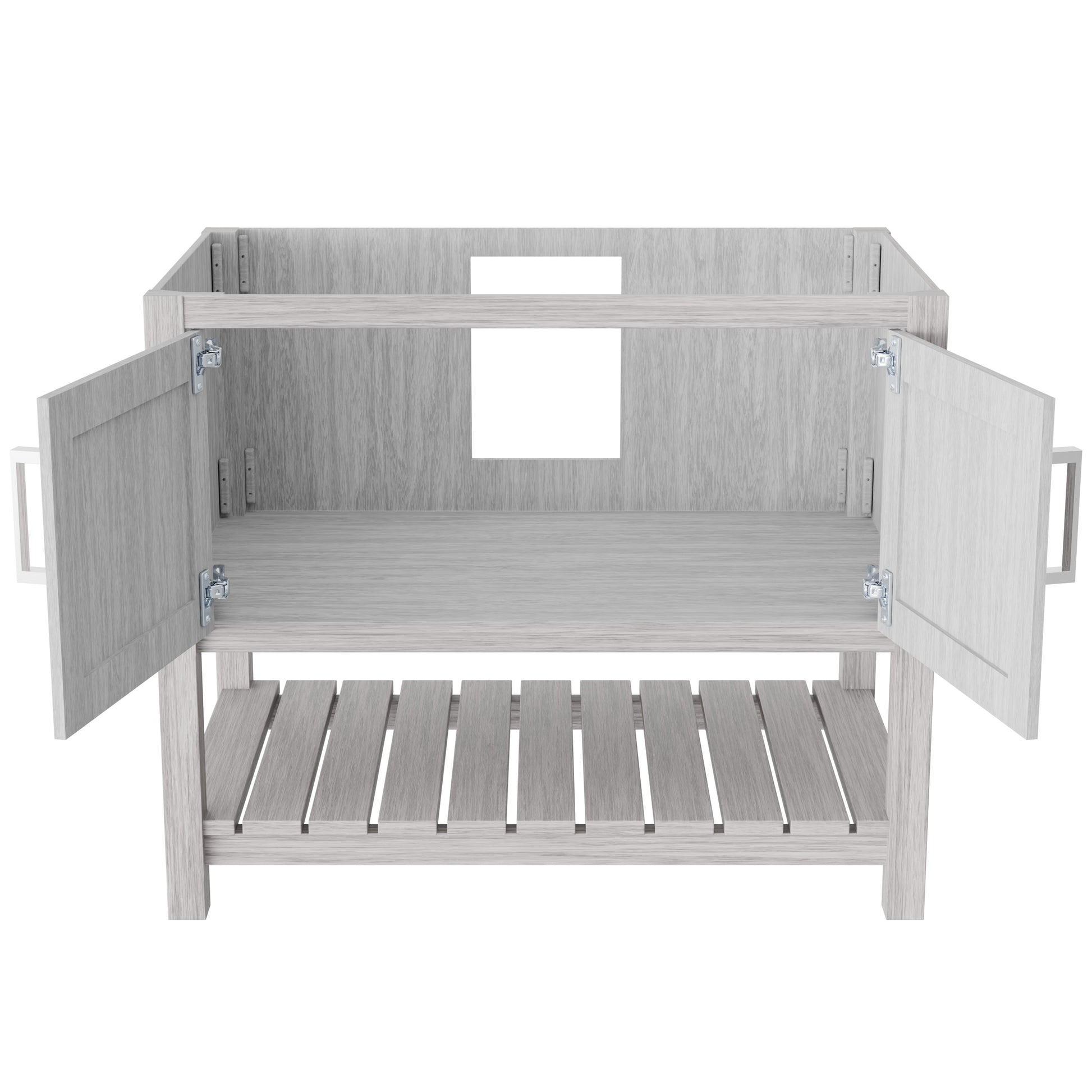 36-inch Storm Grey Novatto bath vanity with sleek design and modern hardware, shown from a front view.