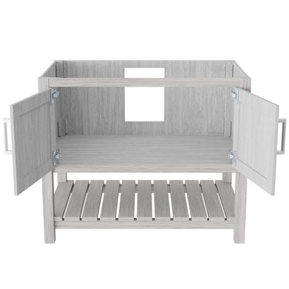 36-inch Storm Grey Novatto bath vanity with sleek design and modern hardware, shown from a front view.