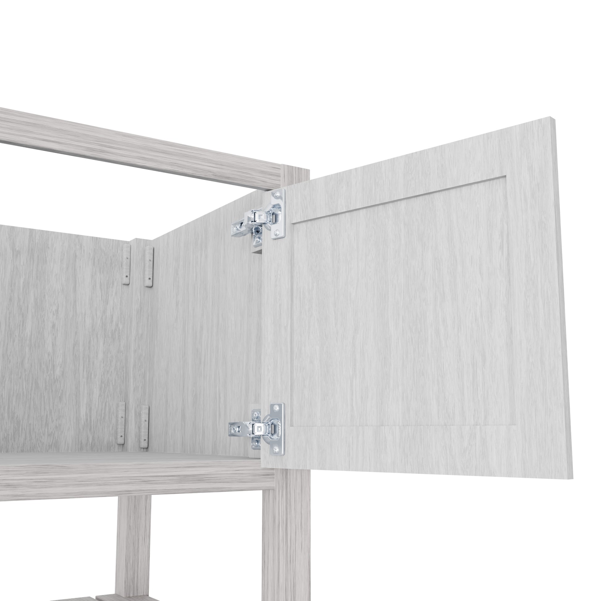 36-inch Storm Grey bath vanity by Novatto with a sleek modern design, featuring a smooth surface and clean lines.
