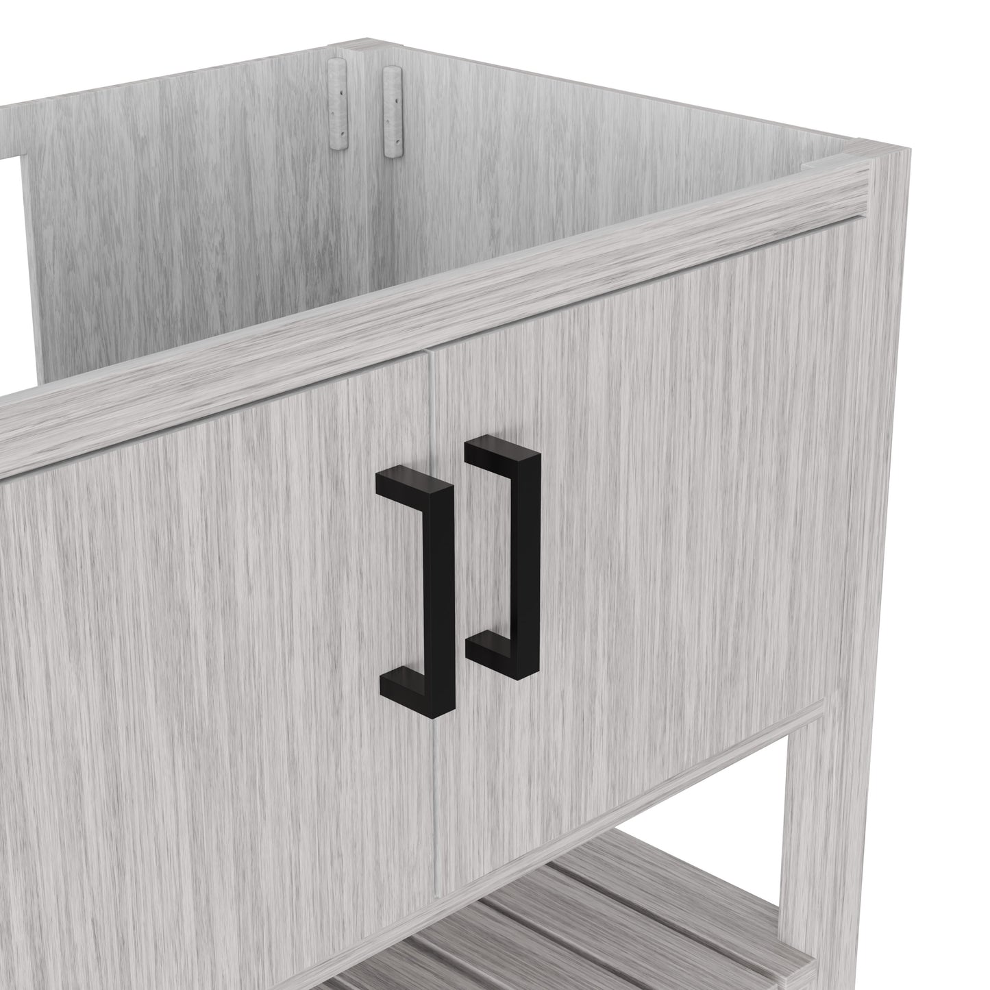 36-inch Storm Grey bath vanity by Novatto featuring a modern design with a smooth surface and sleek style.