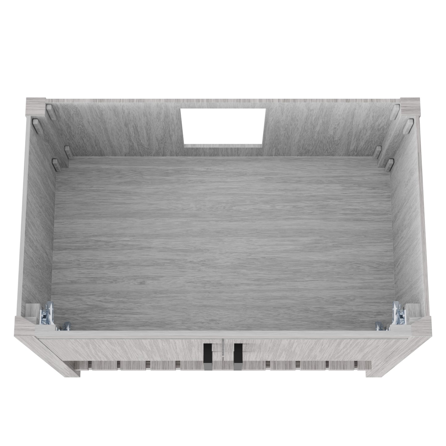 36-inch Storm Grey bath vanity by Novatto, featuring sleek design and modern bathroom accessory style.