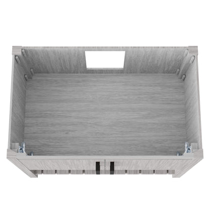 36-inch Storm Grey bath vanity by Novatto with elegant design, featuring a smooth surface and modern style.