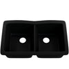 Double Bowl Undermount Granite Composite Sink in Absolute Black - NKGC-5050UND-AB