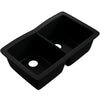 Double Bowl Undermount Granite Composite Sink in Absolute Black - NKGC-5050UND-AB