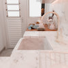 18-inch Single Bowl White Marble Bar Sink with Apron - NKS-18SBPCW
