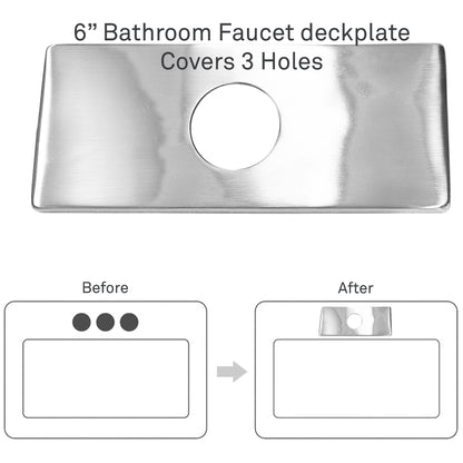 6-inch Rectangle Bathroom Faucet Deck Plate, D3 Series