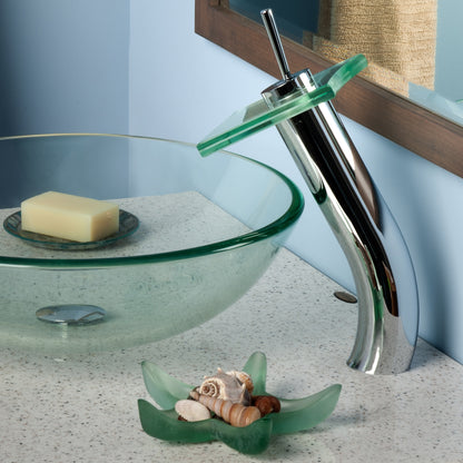 Squared Modern Waterfall Single Hole Vessel Bathroom Faucet, GF-011 Series