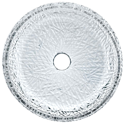 Diamante Diamond Crystal Clear Glass Extra Thick Vessel Bath Sink NCG-2410
