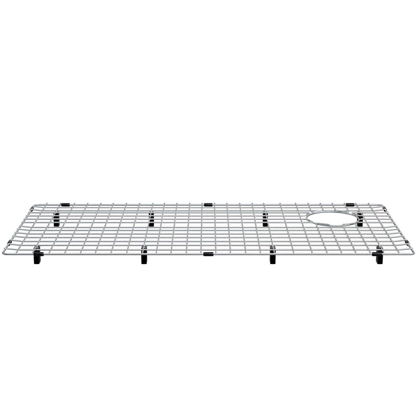 Side view of Novatto contemporary zero radius stainless steel single bowl kitchen sink with sleek design and smooth edges.