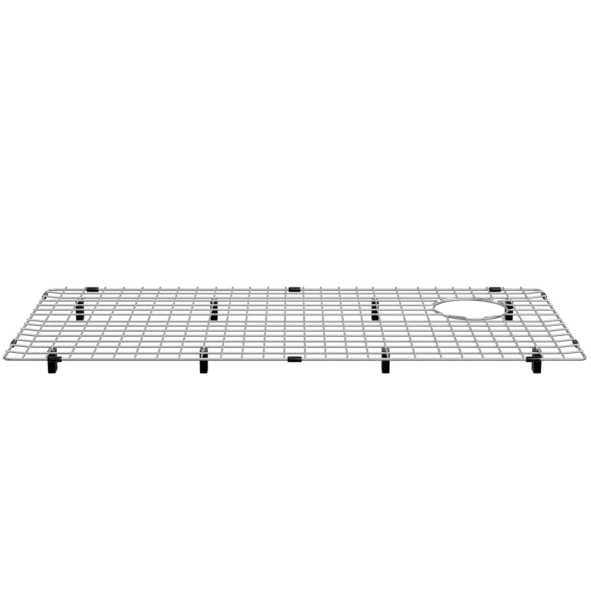 Side view of Novatto contemporary zero radius stainless steel single bowl kitchen sink with sleek design and smooth edges.