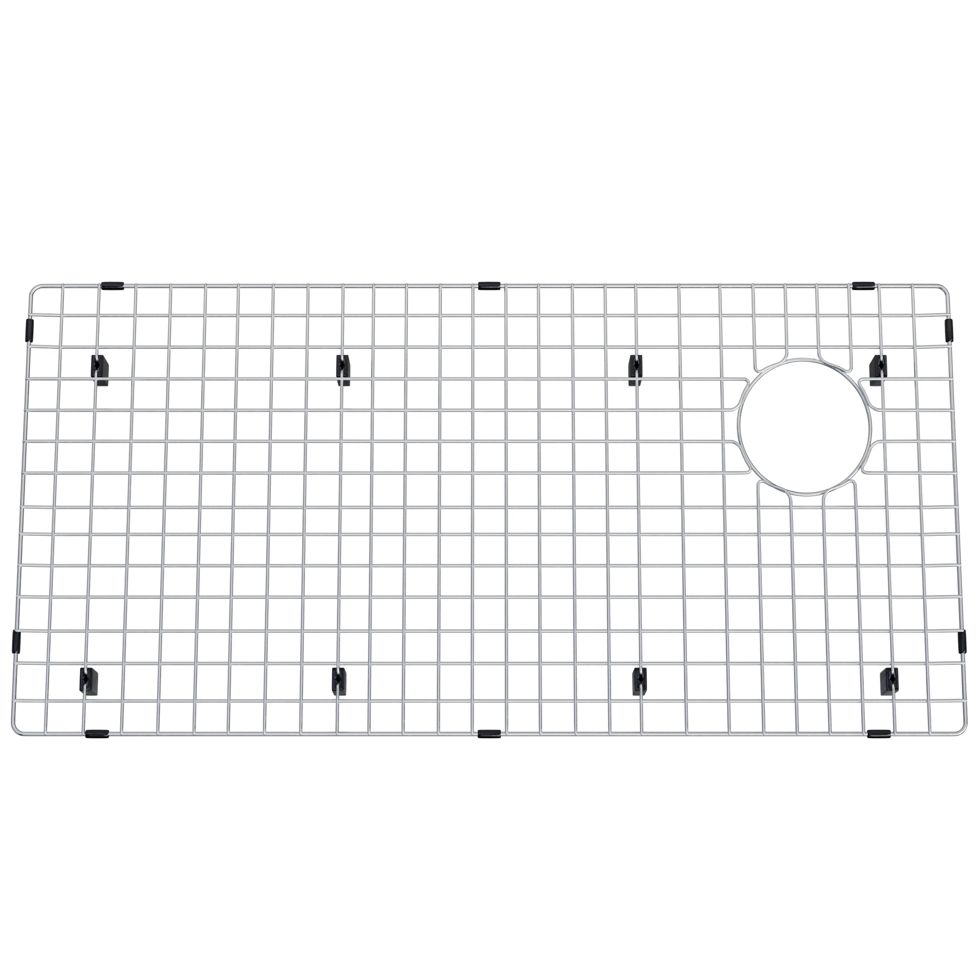 Top view of Novatto all-in single bowl stainless steel kitchen sink workstation with accessories, showcasing the spacious bowl and included grate.