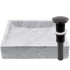 Natural Carrara White Marble Square Vessel Sink with Chiseled Exterior NOSV-CWSQ