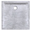 Natural Carrara White Marble Square Vessel Sink with Chiseled Exterior NOSV-CWSQ