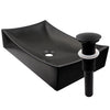 Matte Black Rectangular Porcelain Vessel Bathroom Sink, NP-01141MB
