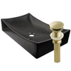 Matte Black Rectangular Porcelain Vessel Bathroom Sink, NP-01141MB