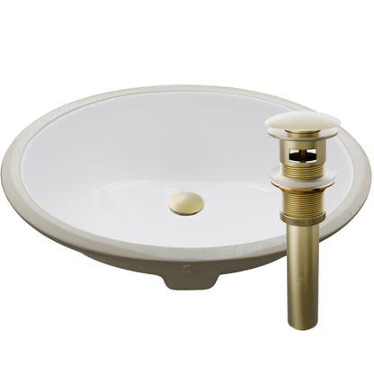 White oval porcelain vessel sink with overflow, Novatto NP-U191307, designed for undermount installation, shown from top view.