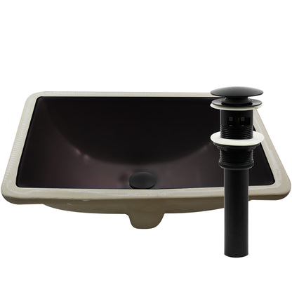 Rectangular Undermount Black Porcelain Sink with Overflow, NP-U193902FB