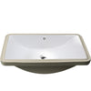 Extra Wide Rectangular Undermount White Porcelain Sink with Overflow, NP-U213907
