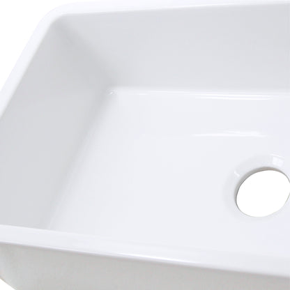 30-Inch Single Bowl Farmhouse Porcelain Kitchen Sink w/Apron, NPK-304923