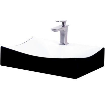 Black and White Porcelain Vessel Sink Combo, NSFC-01134BW368SBN