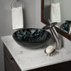 Round Hand Painted Black Glass Bath Sink Combo Series NSFC-012001