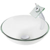 Round Clear Glass Vessel Bathroom Sink Combo Series NSFC-8048011