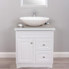 Contemporary White Porcelain Vessel Sink with Overflow, TP-V07W