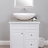 Contemporary White Porcelain Vessel Sink with Overflow, TP-V07W