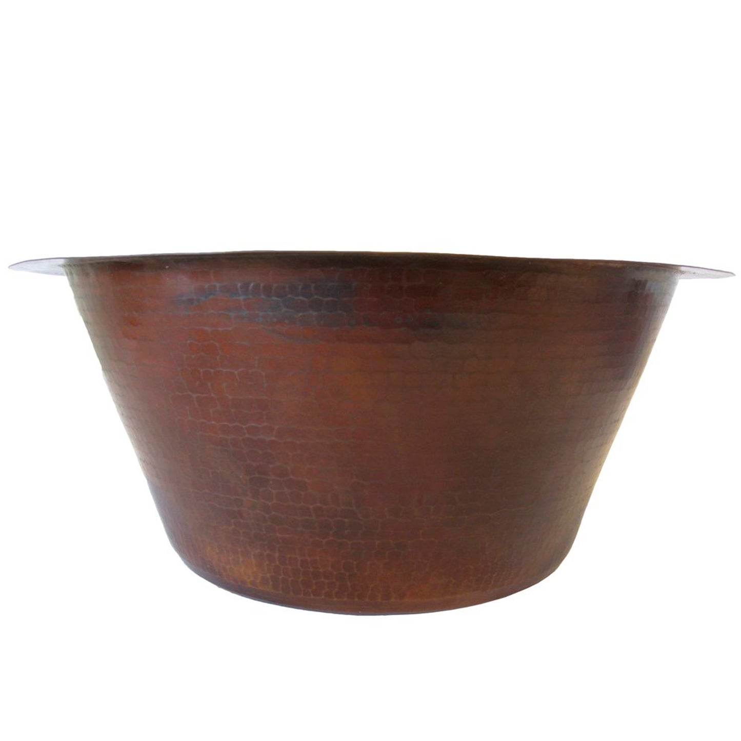 Round Hammered Copper Bar Sink, TCB-001AN