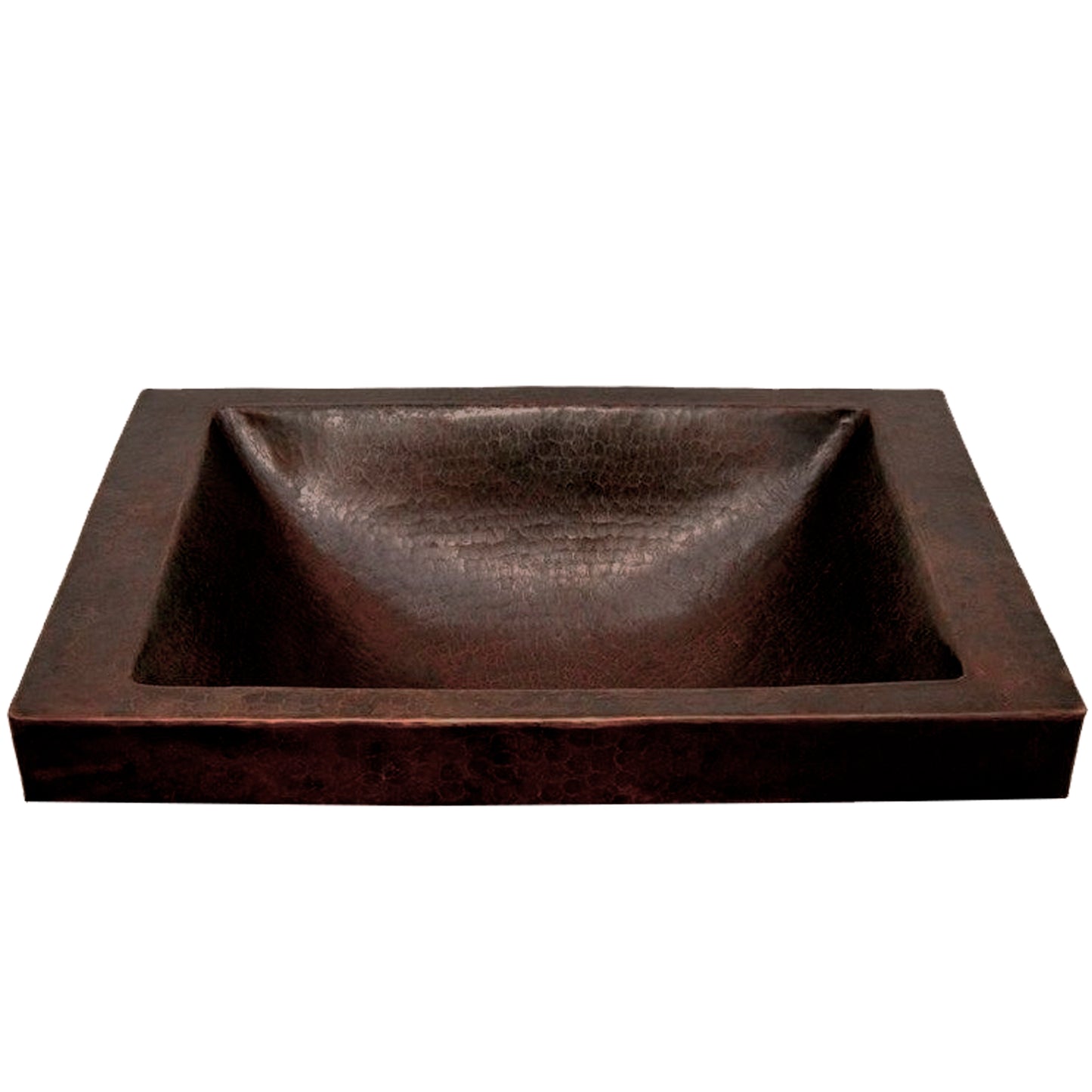 Rectangular Copper Drop-In Bath Sink in Antique TCU-013AN