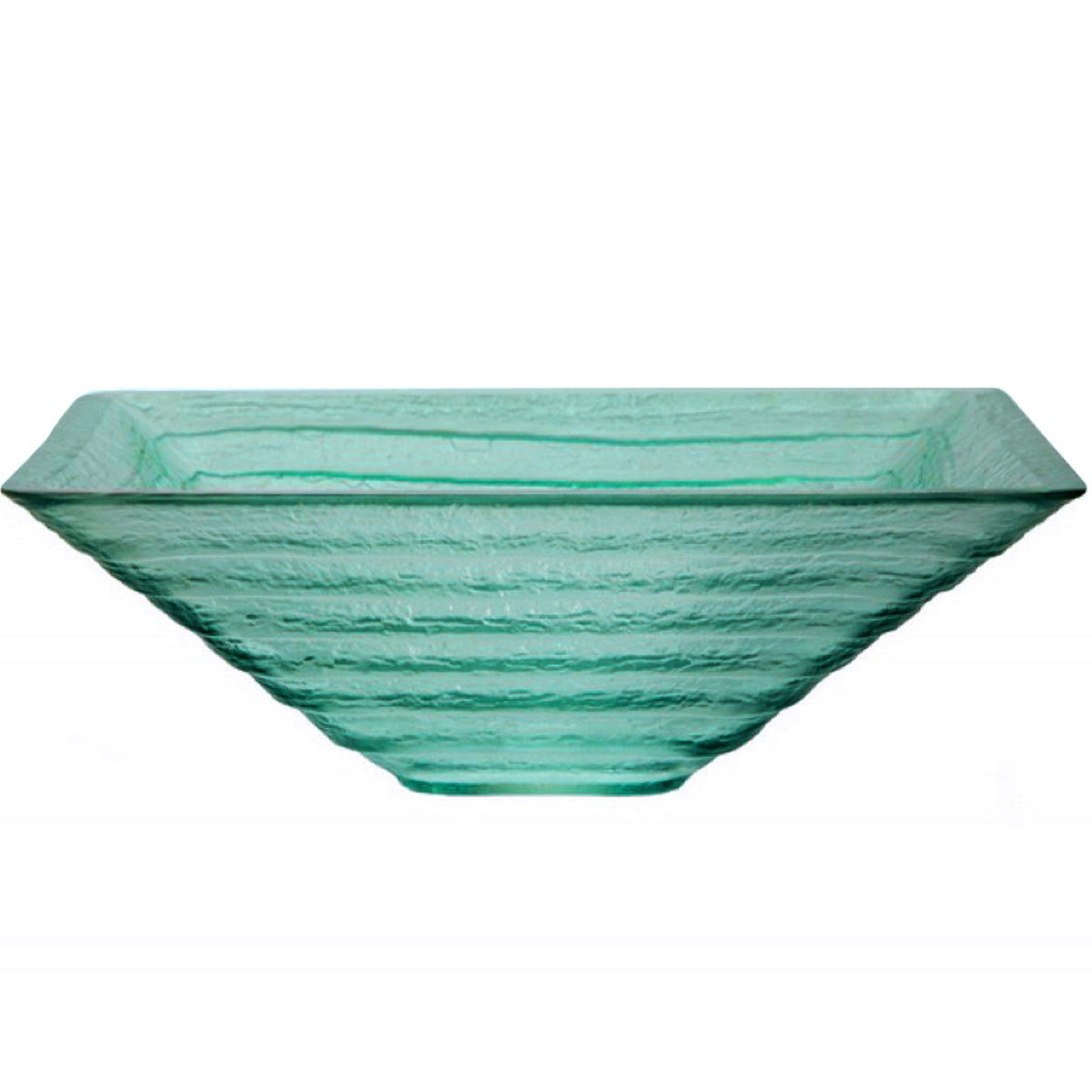 Sauna Green Square Tempered Glass Vessel Bathroom Sink TIS-286G