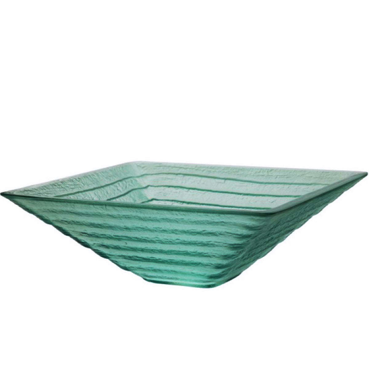 Sauna Green Square Tempered Glass Vessel Bathroom Sink TIS-286G
